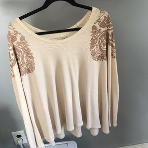 Free People Waffle Knit Top